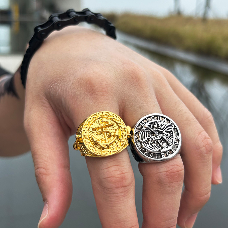 Bague Hip Hop en acier inoxydable 1