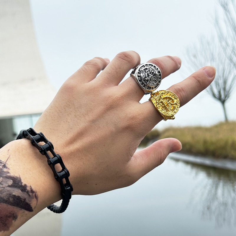 Bague Hip Hop en acier inoxydable 5