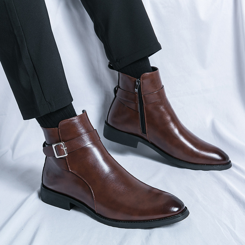 Men's High-top Leather Shoes