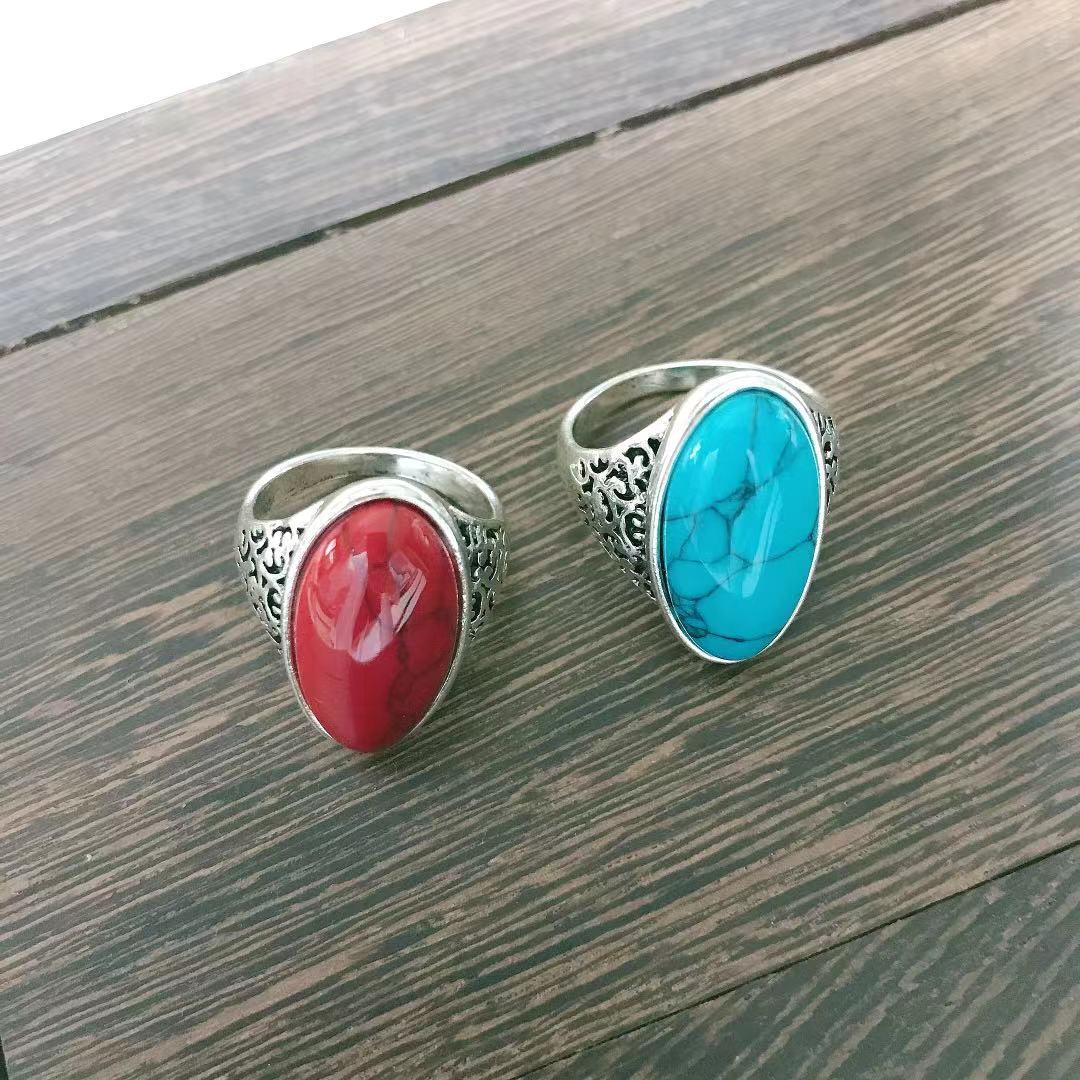 Antique Silver Blue Turquoise Ring