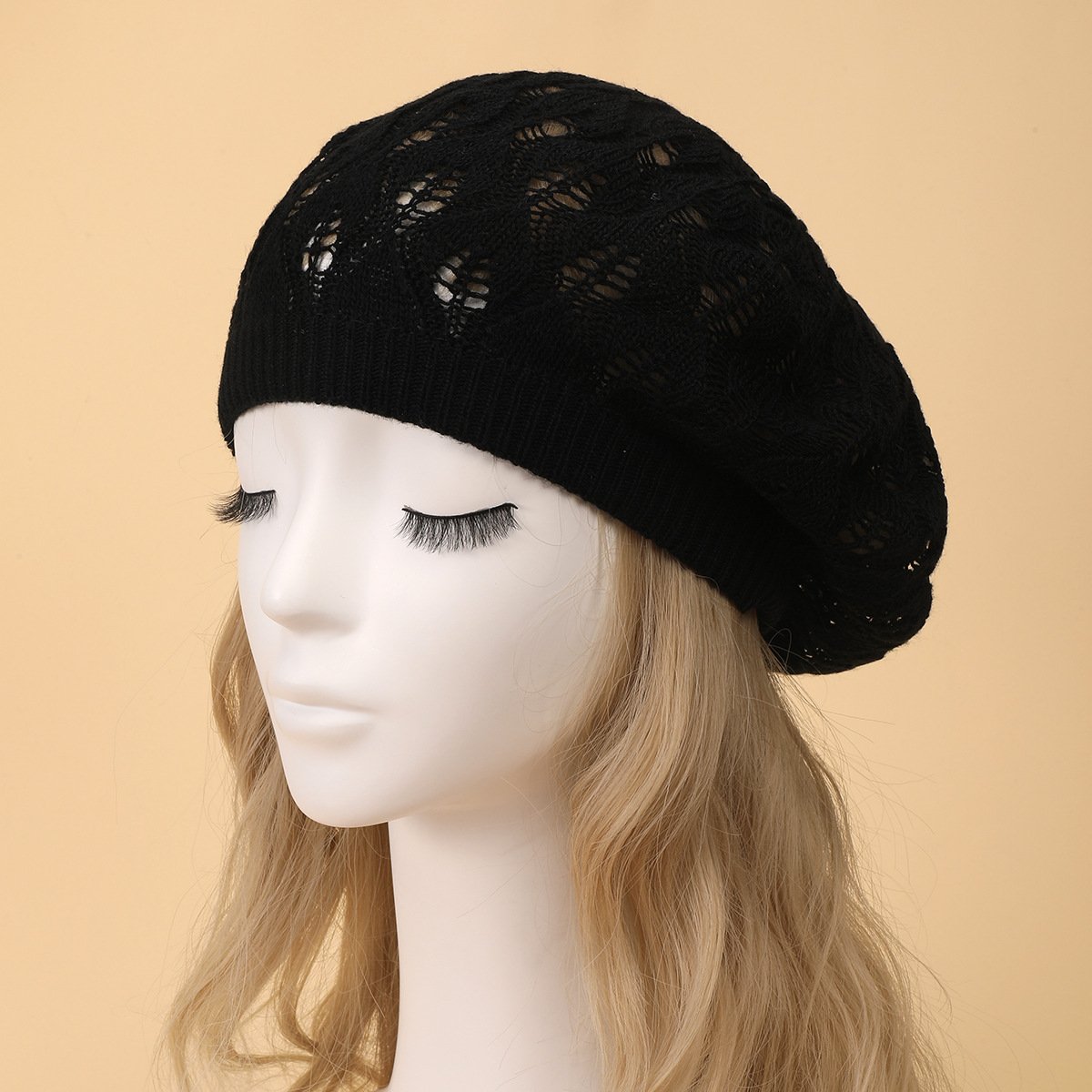 Black Hollow Breathable Fashion Cap