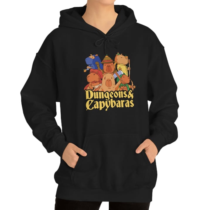 Capybara Fantasy Printed Hoodie Image 2