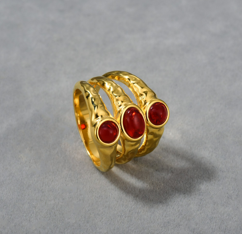 Irregular Texture Ruby Ring 2