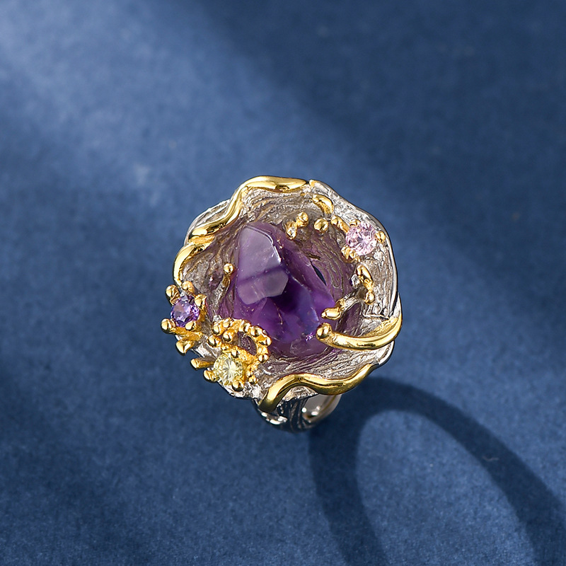 S925 Silver Italian Two-tone Ring Image 2