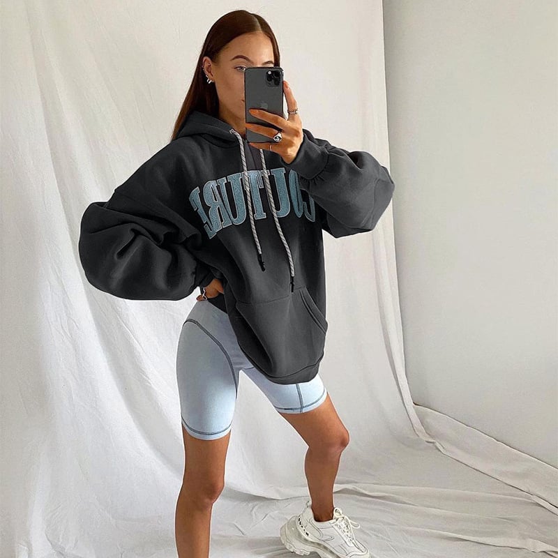 Patched Letter Print Sweatshirt