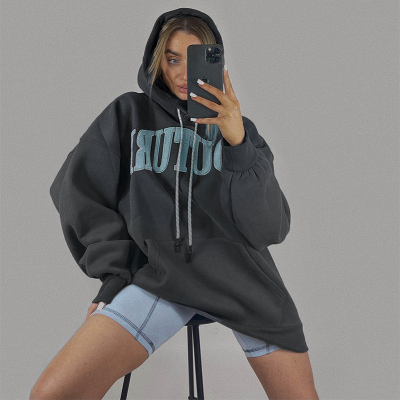 Patched Letter Print Sweatshirt