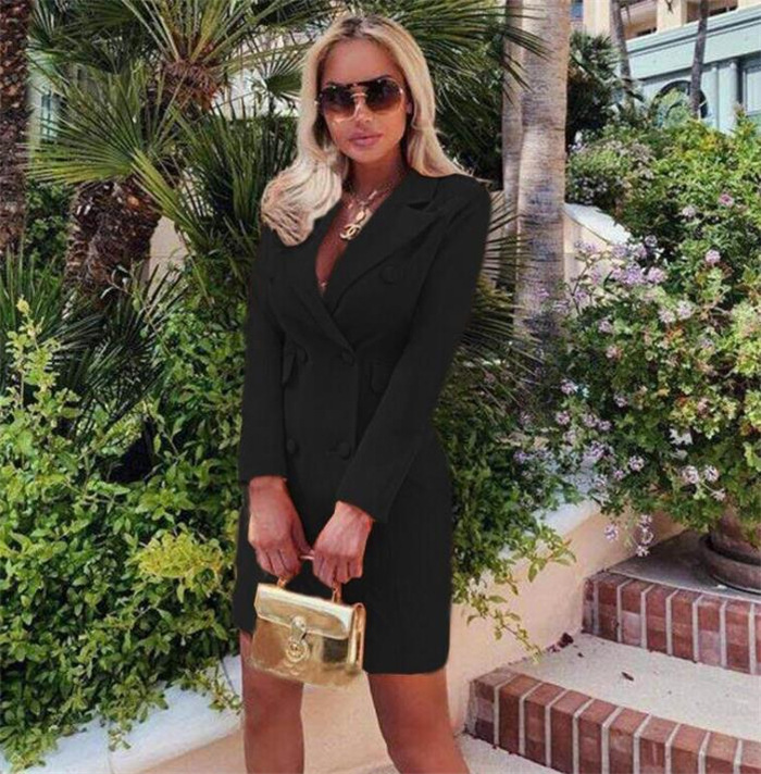 Women's Solid Color Minimalist Suit Jacket Image 4