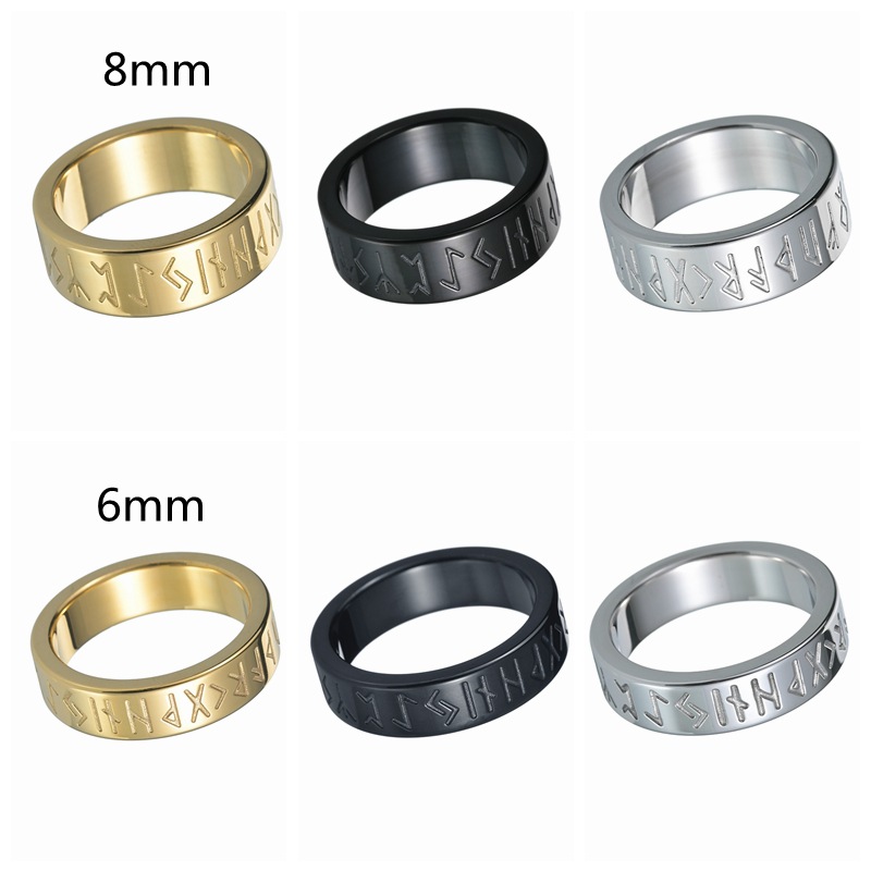 Couple Titanium Steel Ornament Ring 5