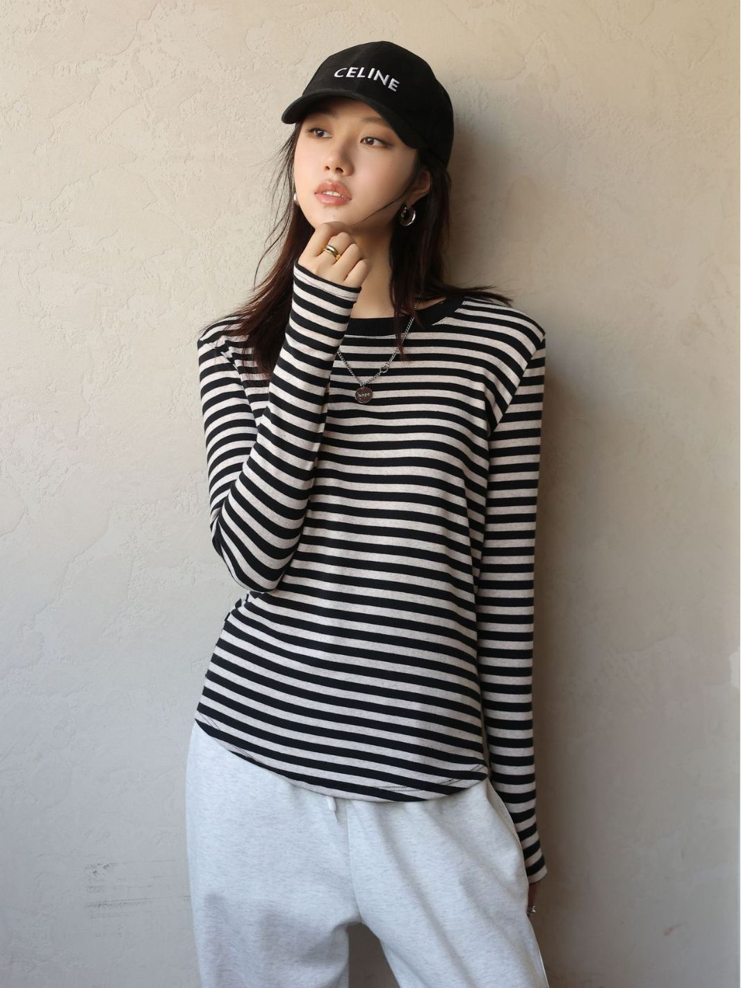 Navy Blue Striped T-shirt