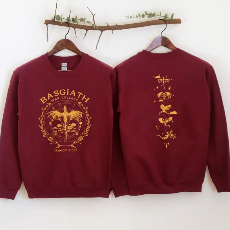 Gold Dragon Fourth Wing Sweatshirt Basgiath - Image 3