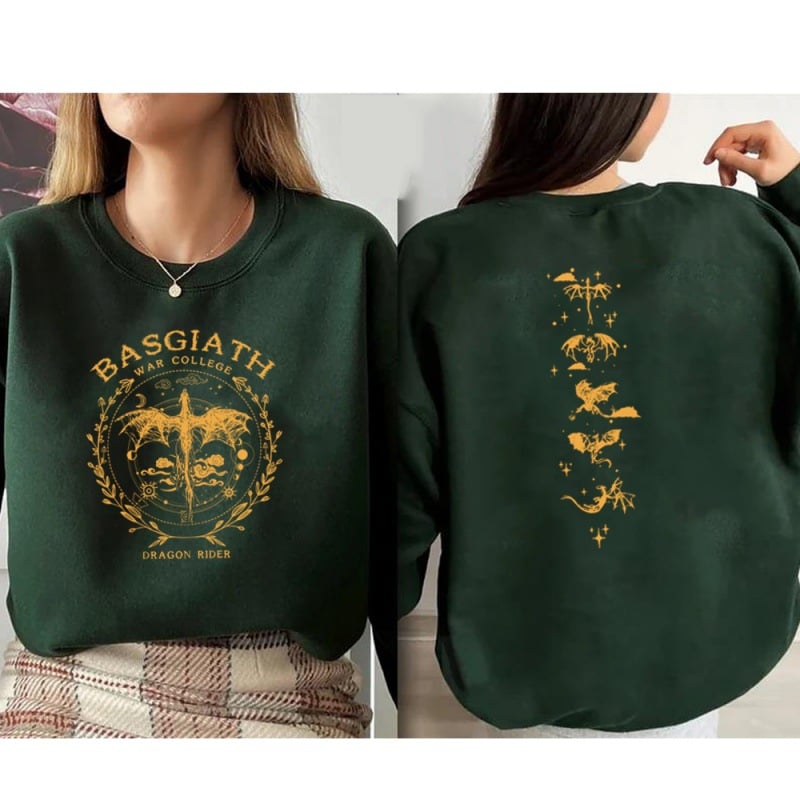 Gold Dragon Fourth Wing Sweatshirt Basgiath - Image 5
