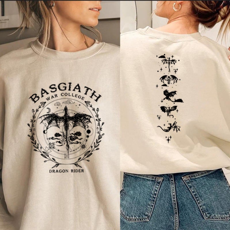 Gold Dragon Fourth Wing Sweatshirt Basgiath - Image 7