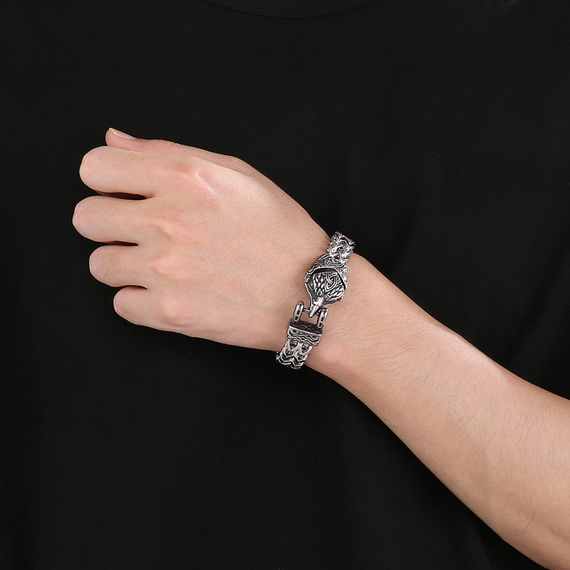 Wolf and snake bracelet view