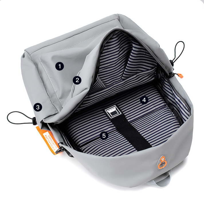 Men's Casual Travel Laptop Bag - Back View