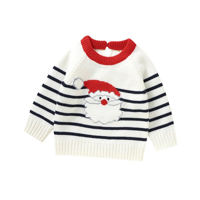 Baby Christmas Cute Santa Claus Jacquard Knitted Sweater Image 5