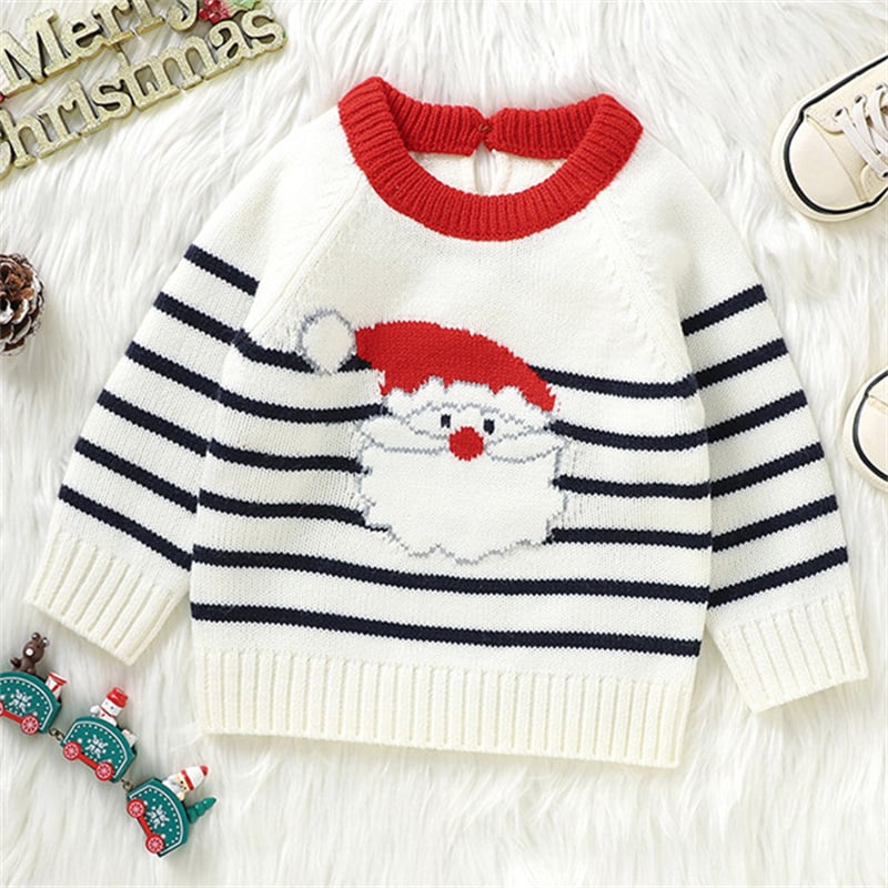 Baby Christmas Cute Santa Claus Jacquard Knitted Sweater Image 6