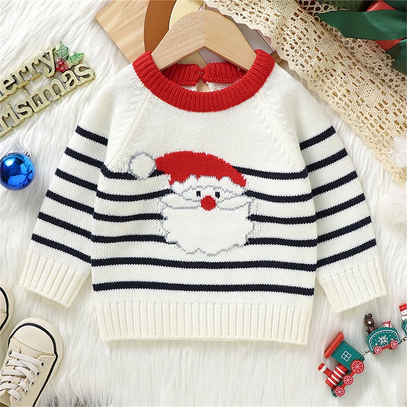 Baby Christmas Cute Santa Claus Jacquard Knitted Sweater Image 4