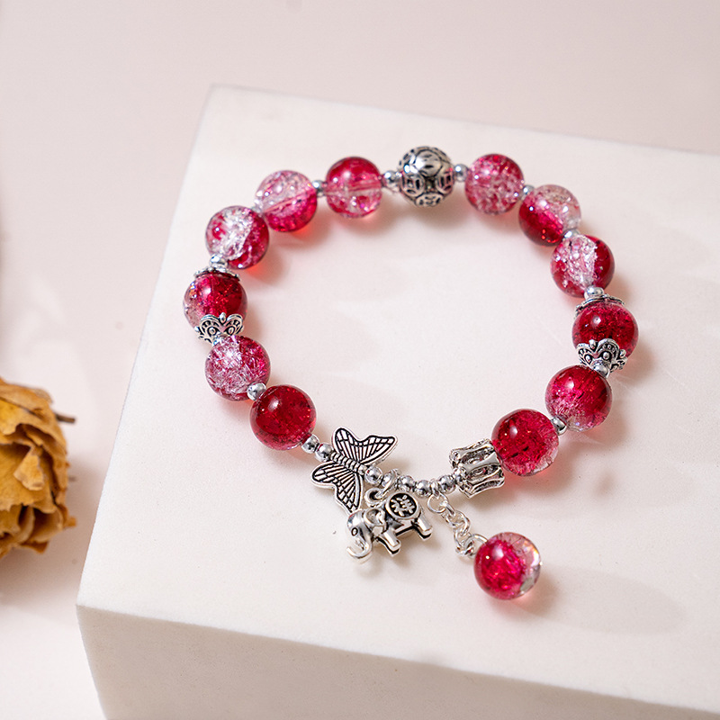 Chinese Style Butterfly Cracked Crystal Bracelet