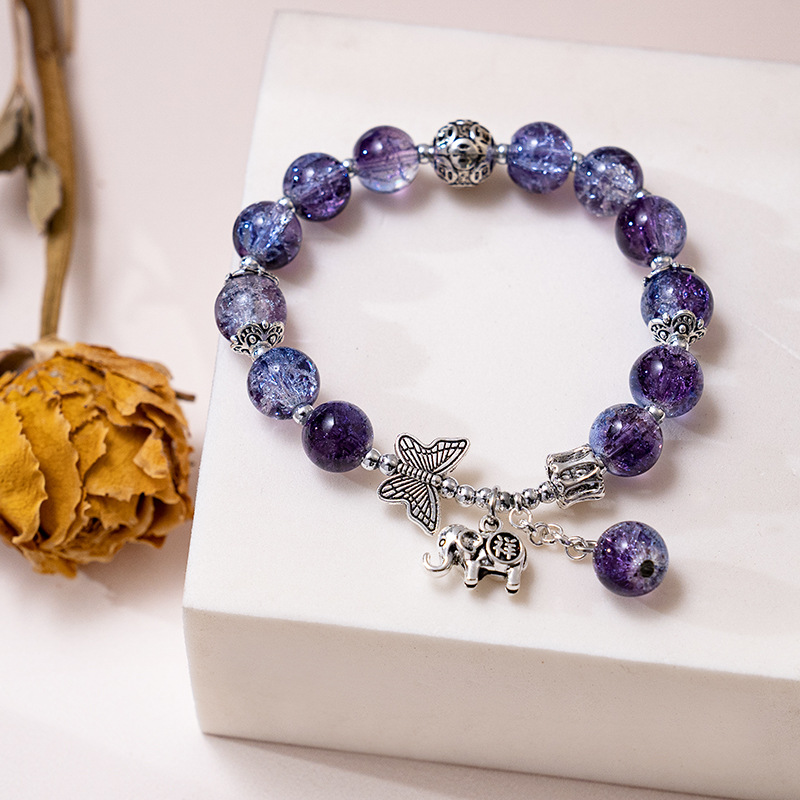 Chinese Style Butterfly Cracked Crystal Bracelet