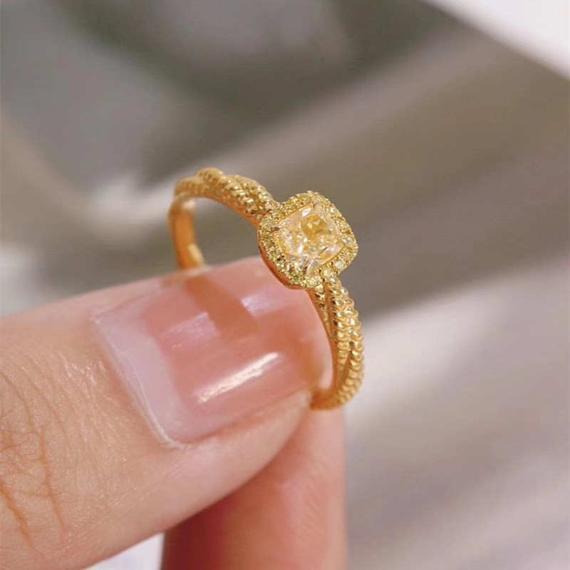 Stylish Yellow Diamond Ring