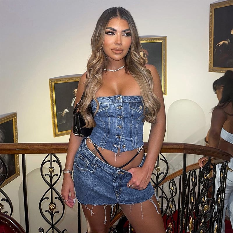 Women's Denim Skirt - Side View