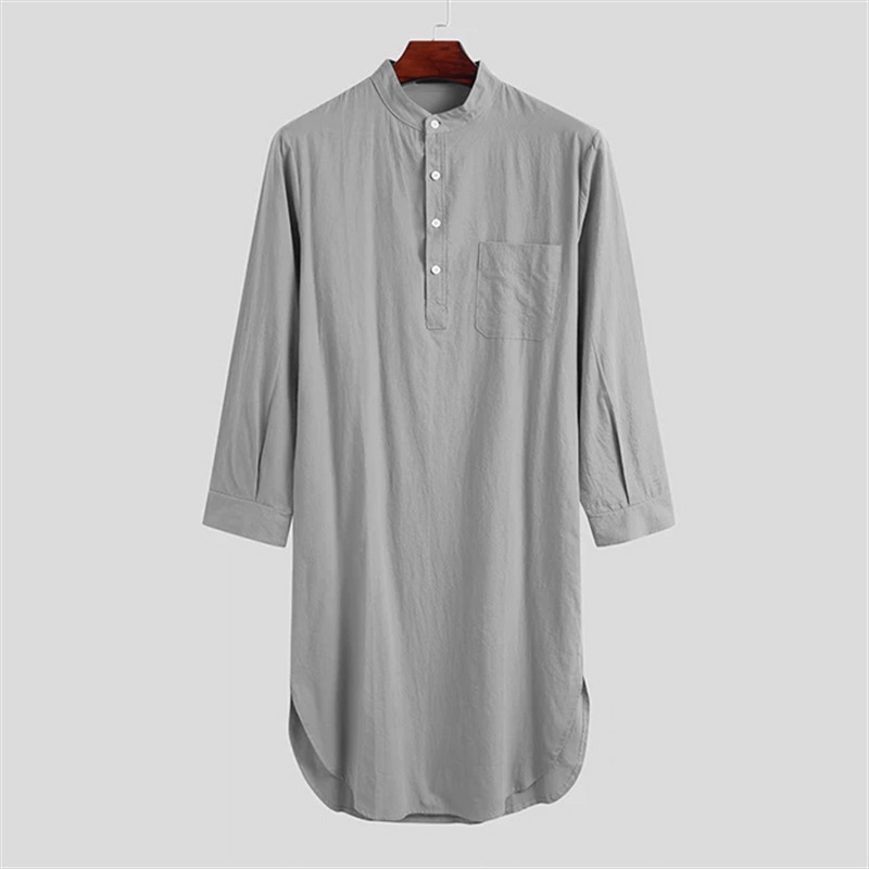 Middle Eastern Muslim Stand Collar Robe 2