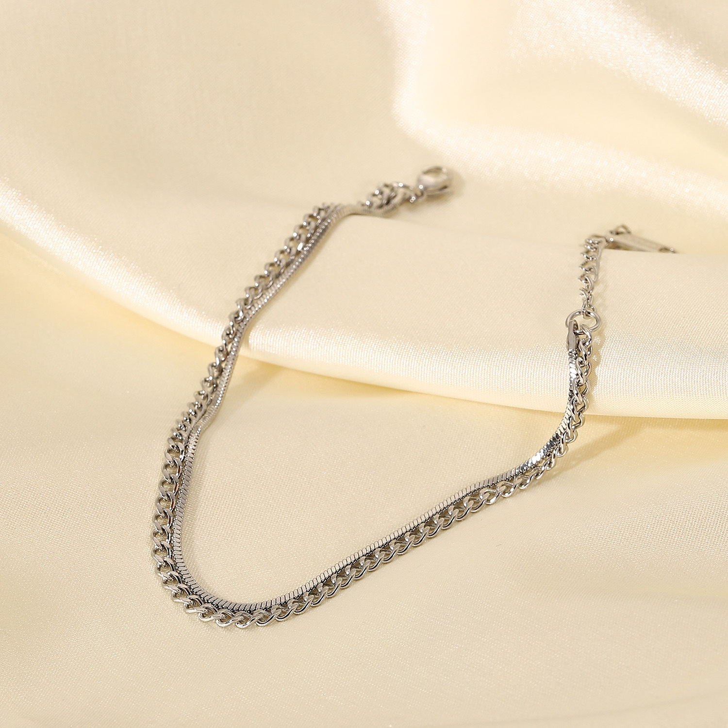 Unique Hipster Stainless Steel Men's Double-layer Bracelet