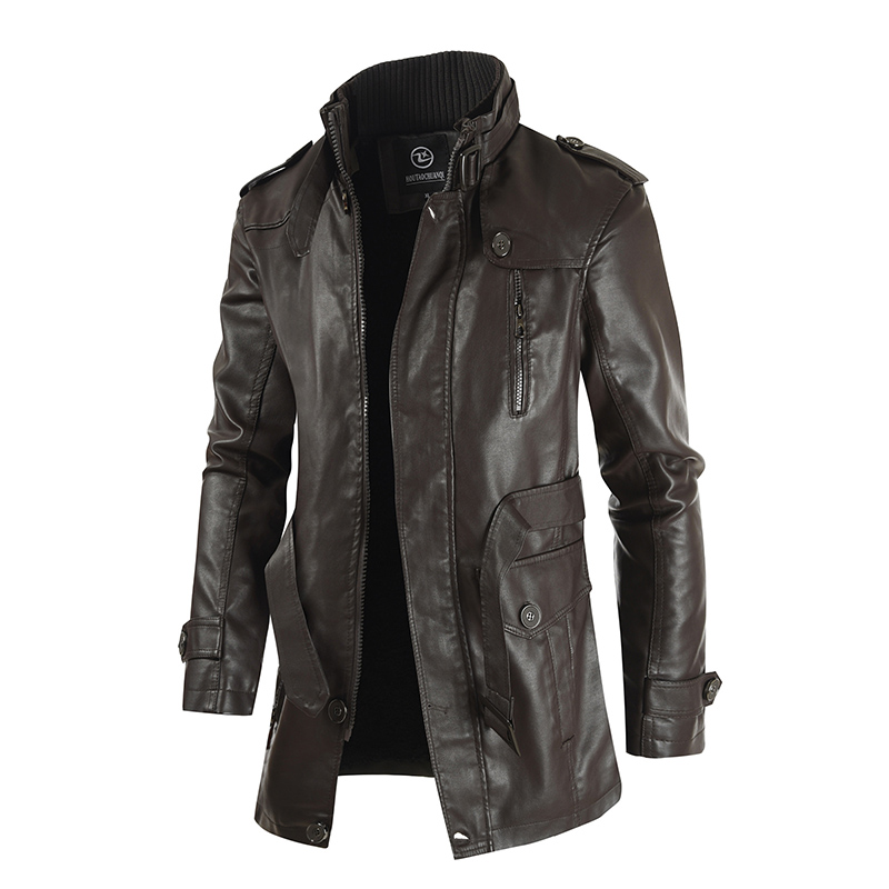 Men's Leather Trench Coat - Image 3