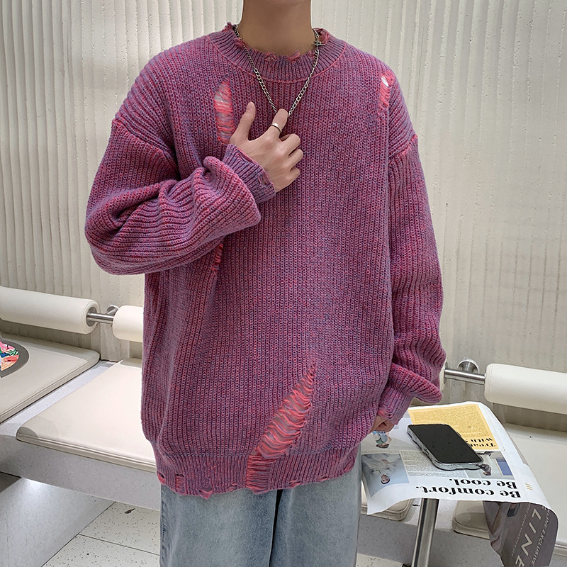 Ripped Round Neck Sweater Image 2
