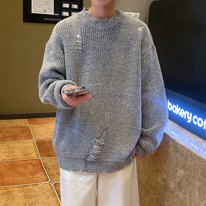 Ripped Round Neck Sweater Image 5