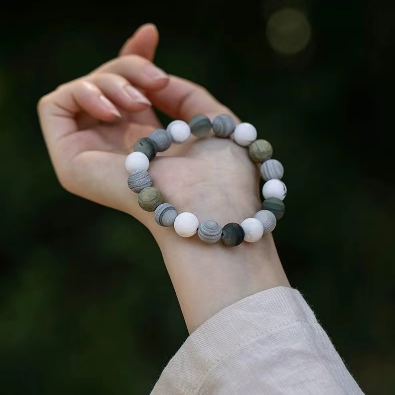 White Turquoise Bracelet on display