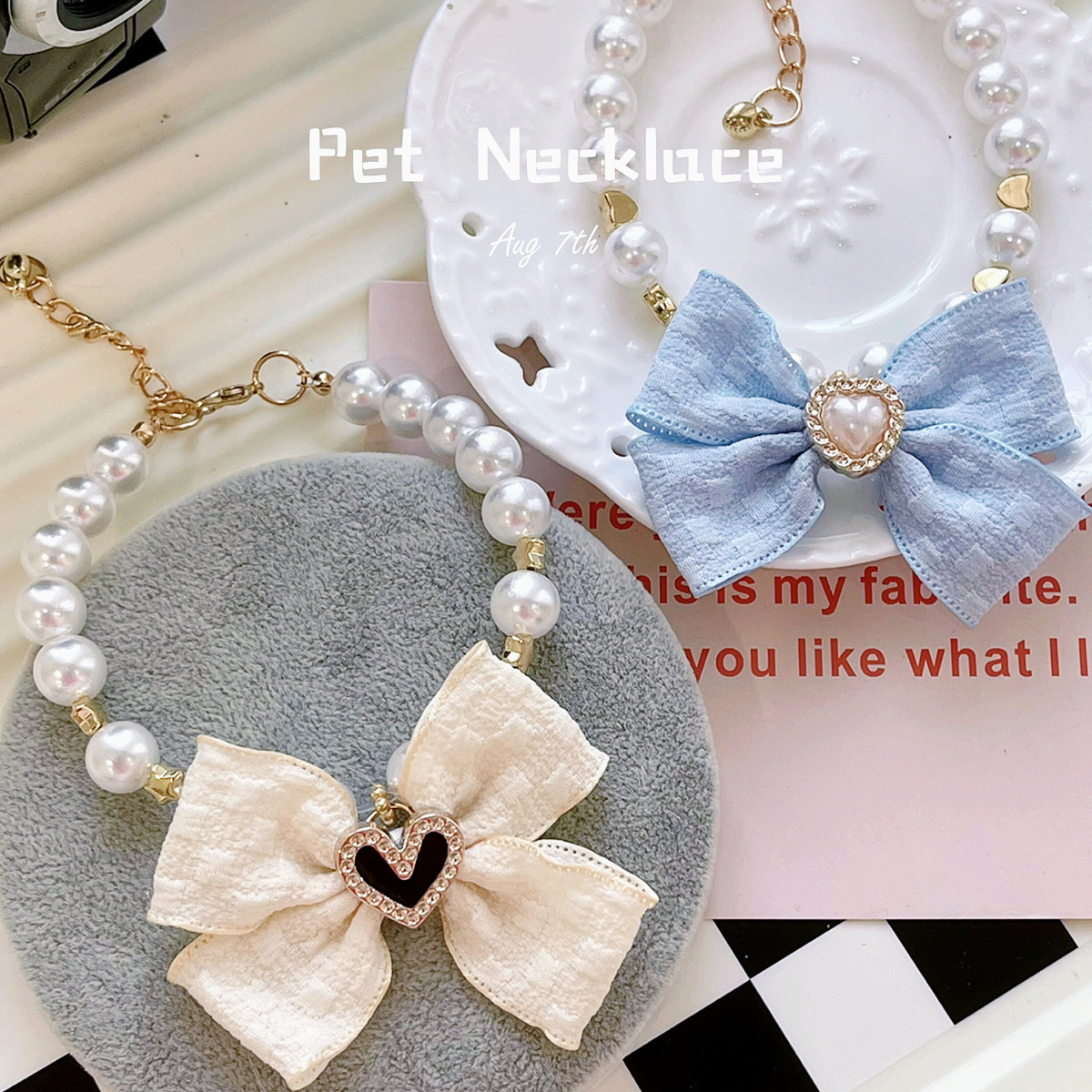 Elegant White Pet Necklace
