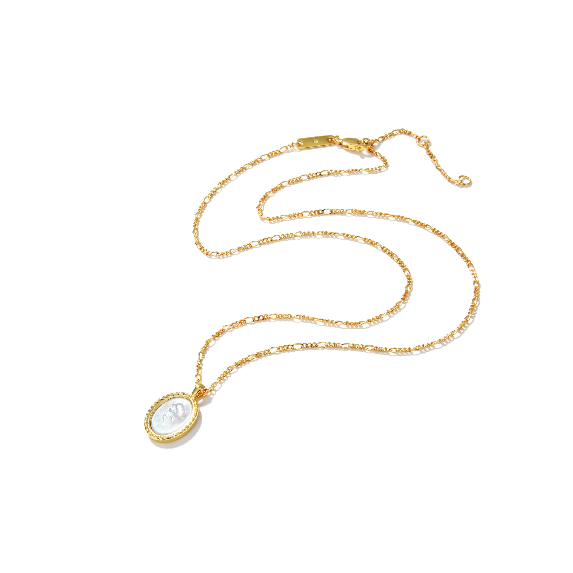 S925 Silver Plated Oval Embossed Rose Necklace Image 8