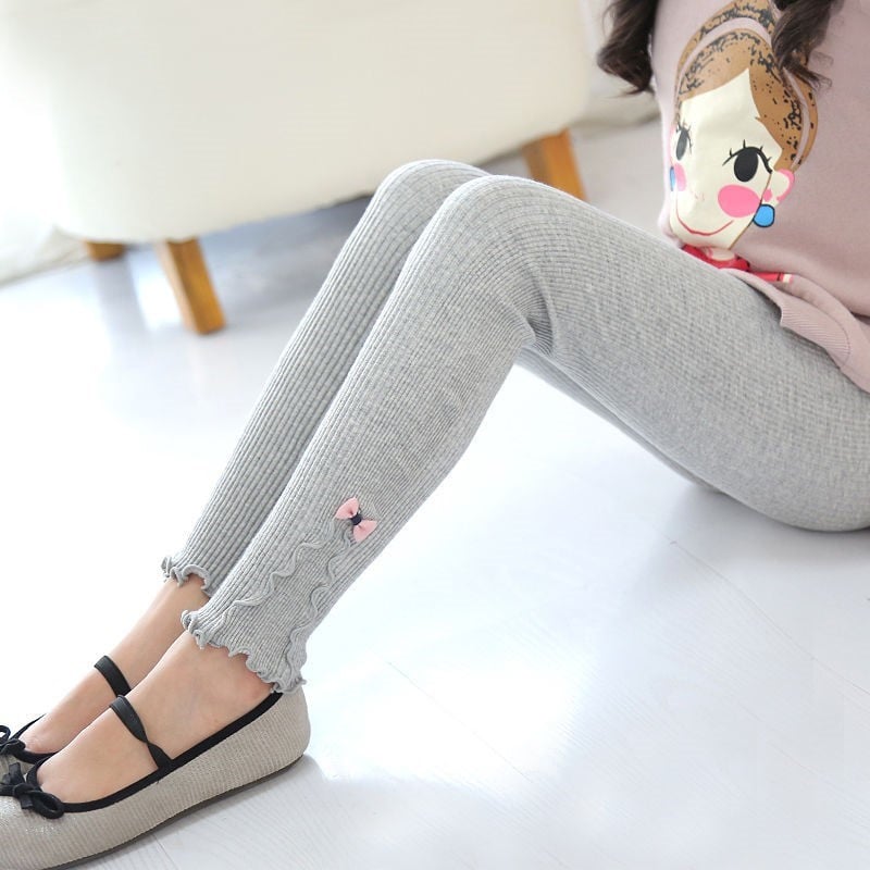 Gray Bow Leggings