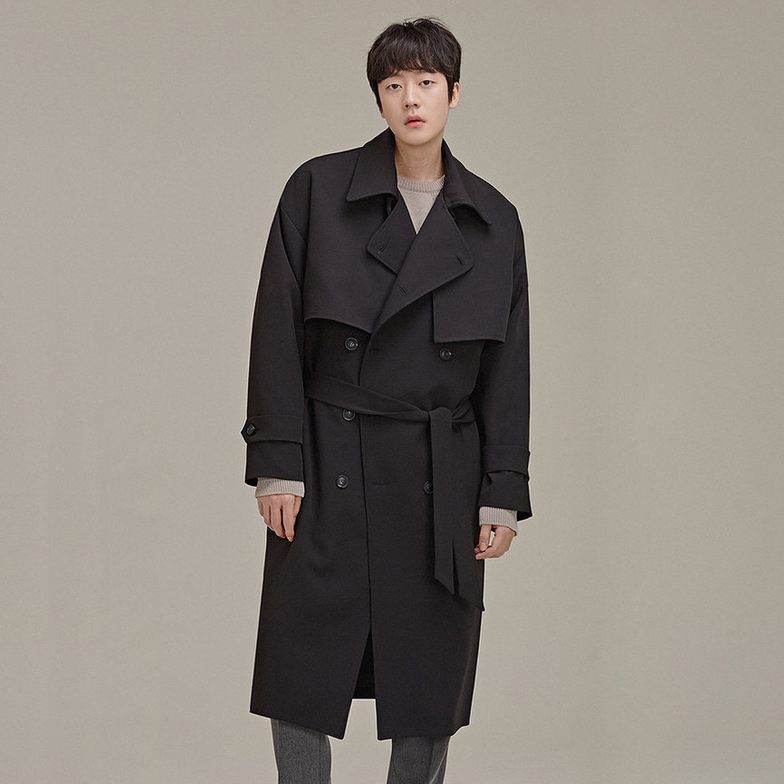 Men's Double Breasted Coat - Khaki