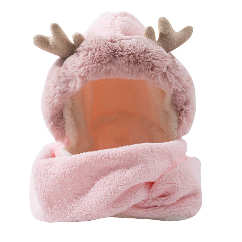 Christmas Elk Ear Hat Scarf Gloves Set Image 5