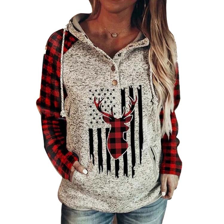 Hooded Loose Fleece Sweater - Image 2