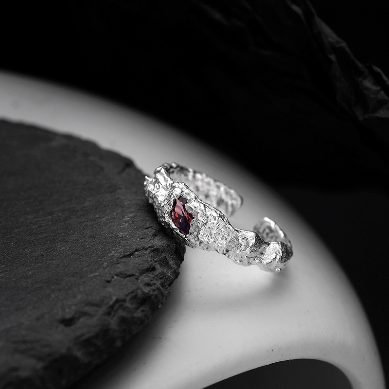 Women's Sterling Silver Damaged Texture Ring Image 1