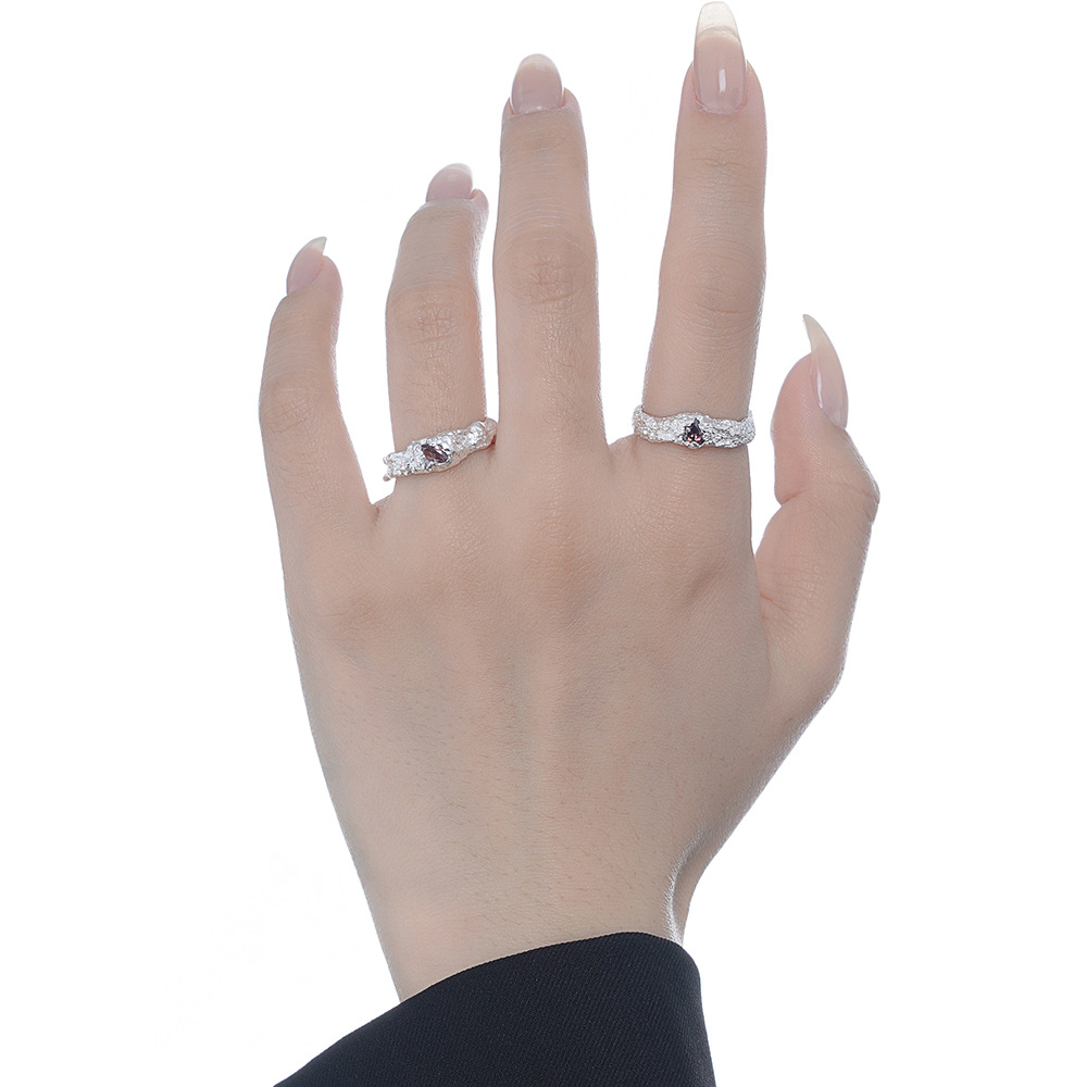 Women's Sterling Silver Damaged Texture Ring Image 5