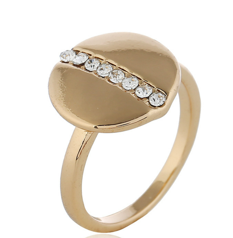Simple Gold Plated Diamond-studded Ring Image 4
