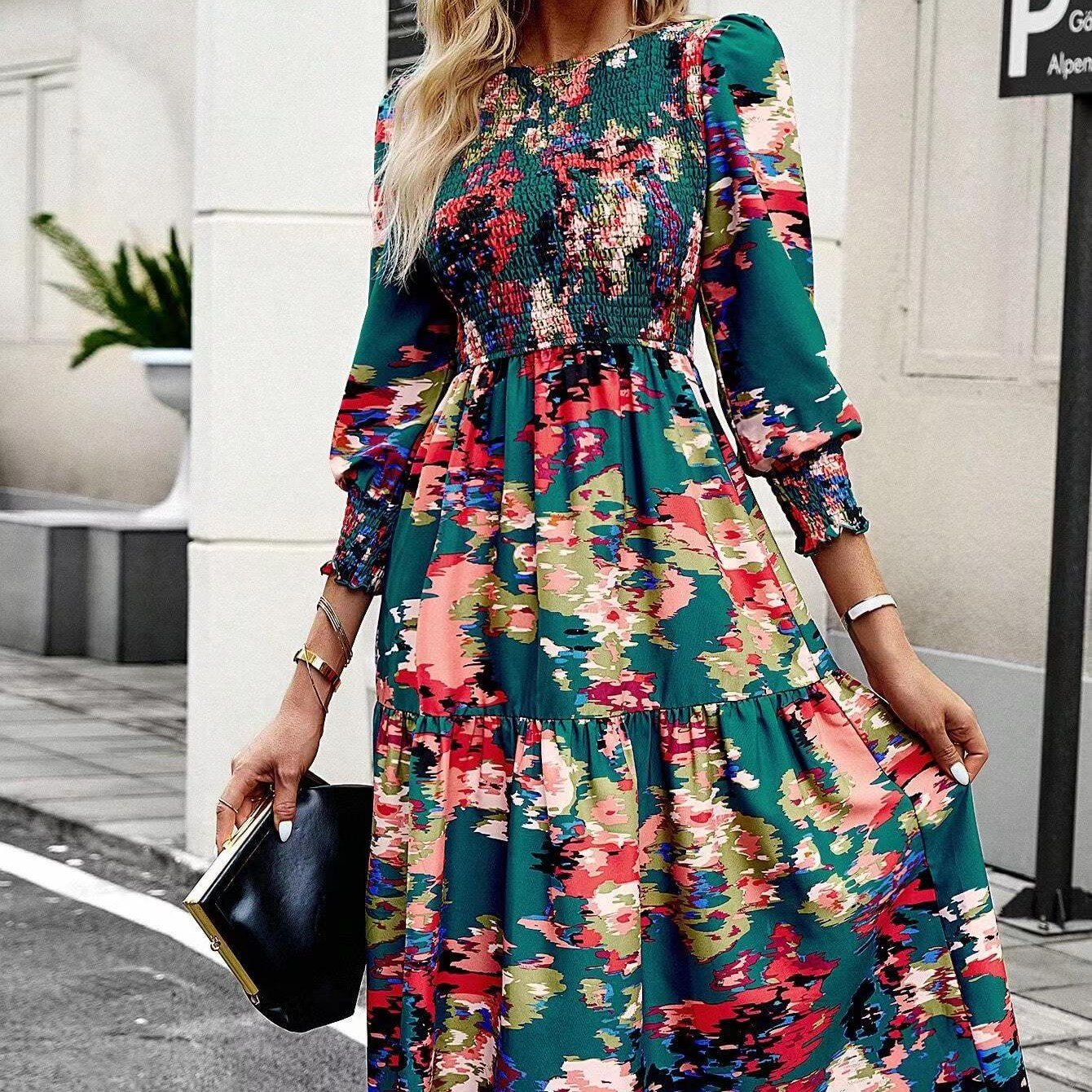 Women's Printed Wear Long Sleeve Dress 3