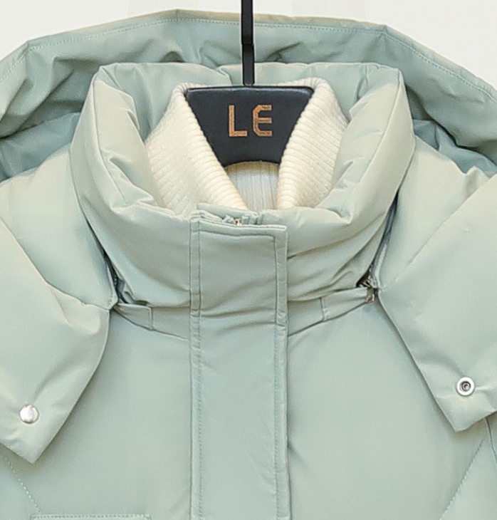 Detachable Hat Women's Mid-length Thickened Coat - Image 5