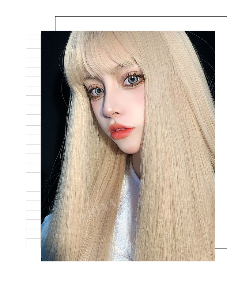 Long Straight Hair Cos Platinum Fashion Image 5