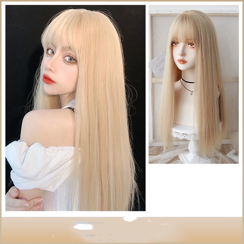 Long Straight Hair Cos Platinum Fashion Image 1