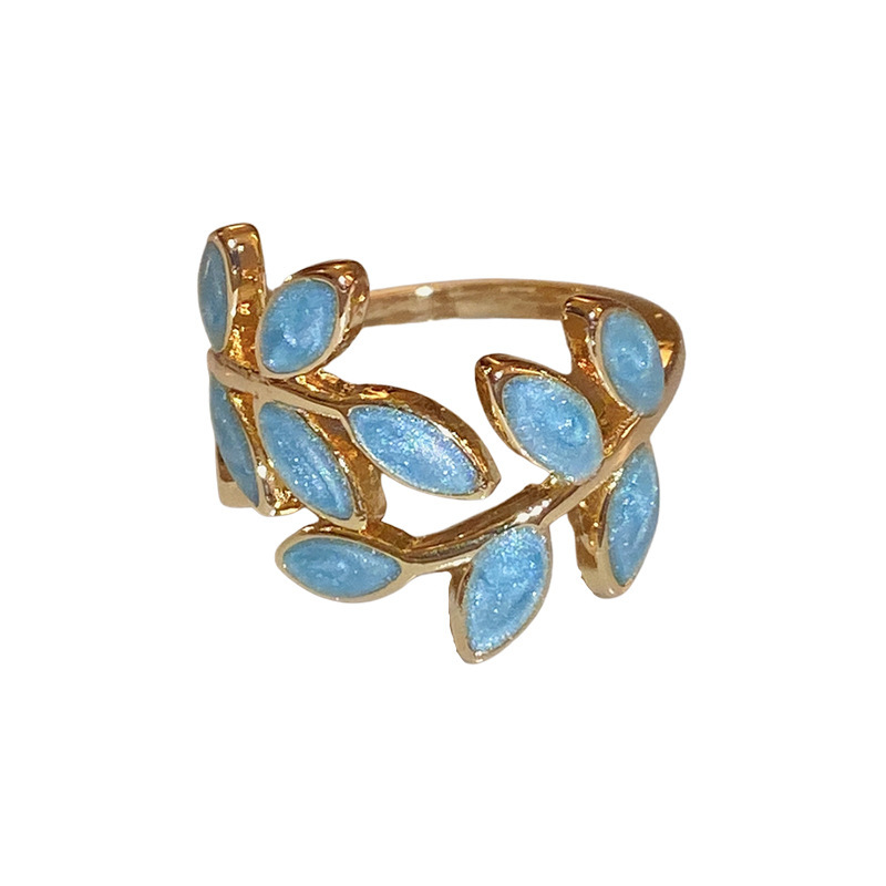 Korean Oil Dripping Leaf Ring Details 1