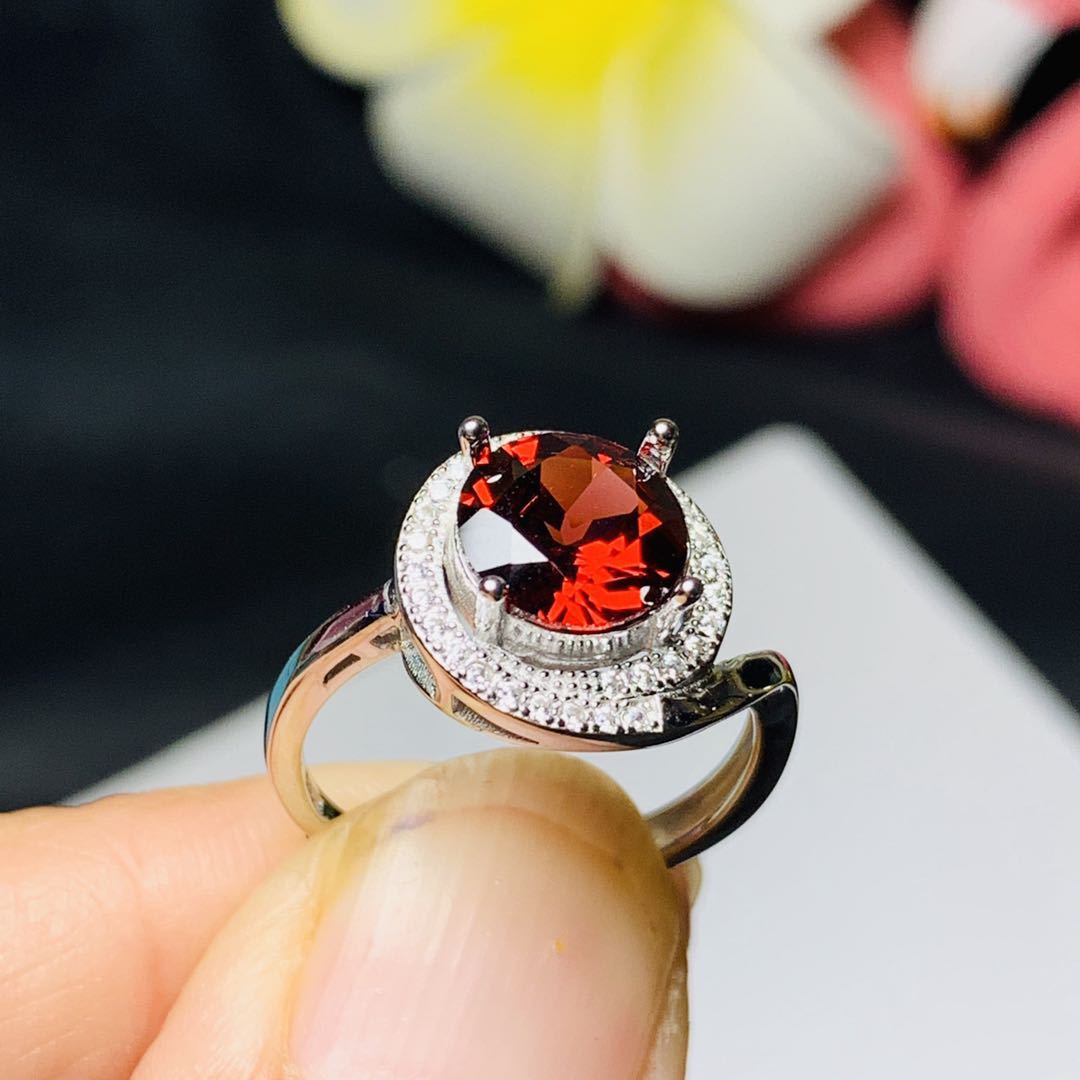 Garnet Ring in Elegant Setting