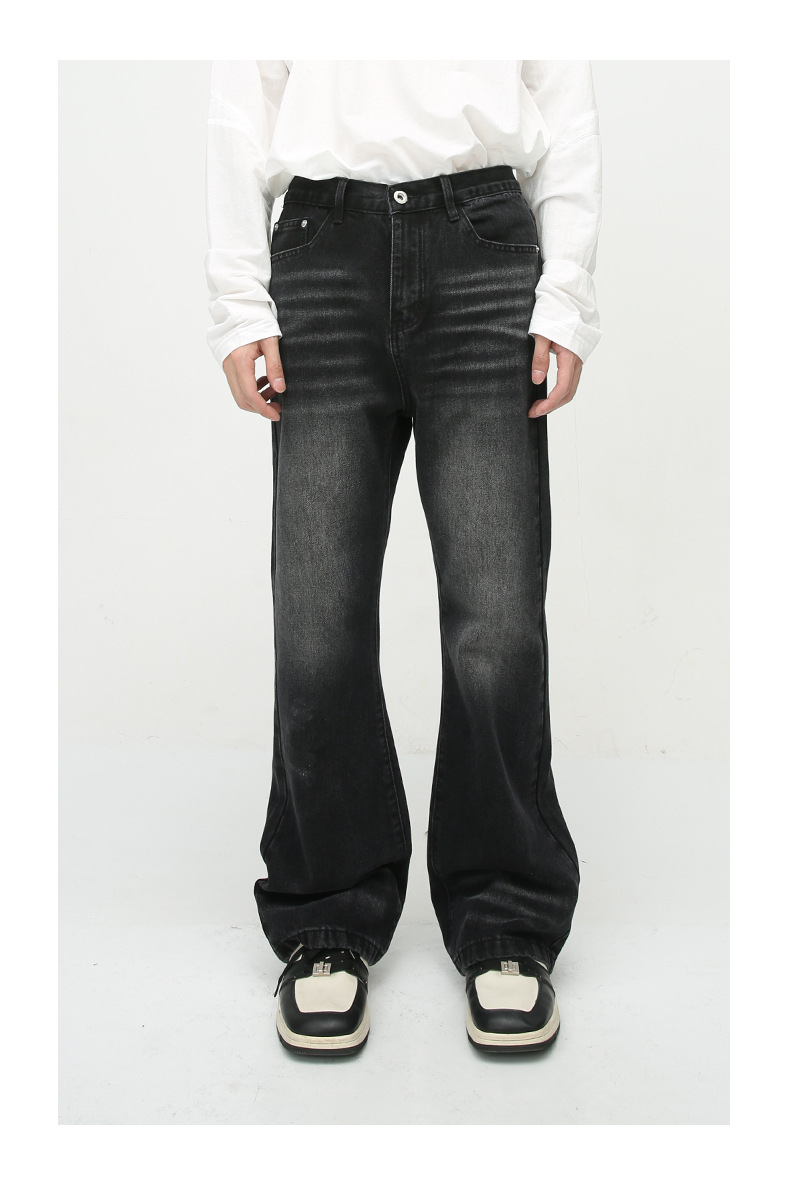Loose Worn Looking Washed-out Slightly Flared Jeans 9