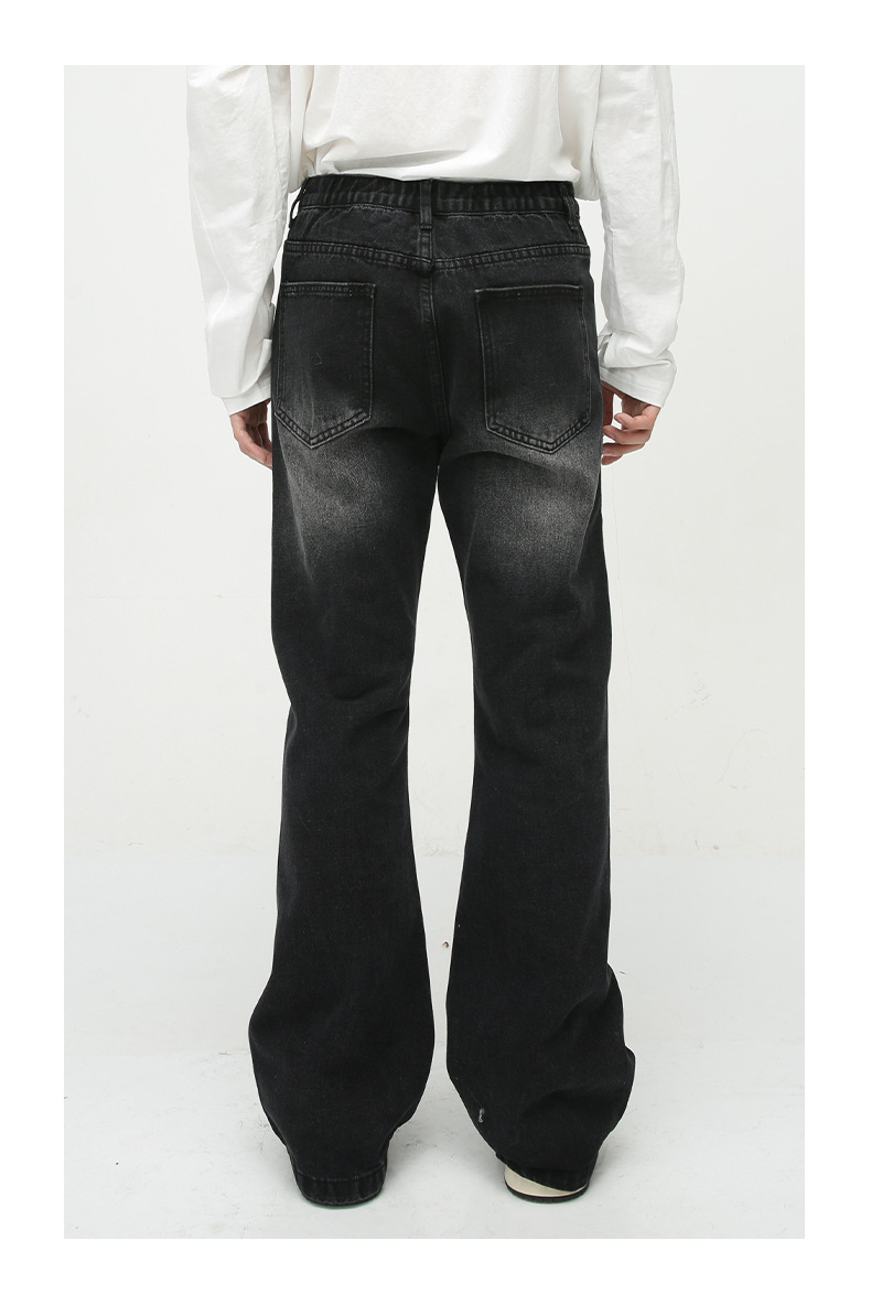 Loose Worn Looking Washed-out Slightly Flared Jeans 4