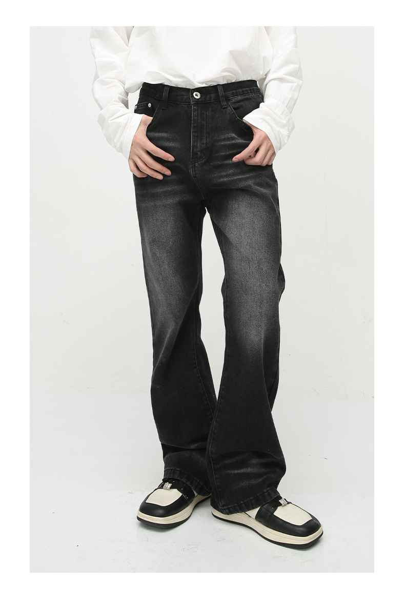 Loose Worn Looking Washed-out Slightly Flared Jeans 8
