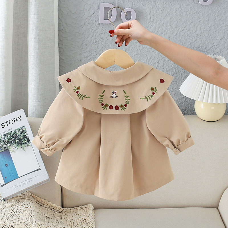 Khaki Trench Coat Back View